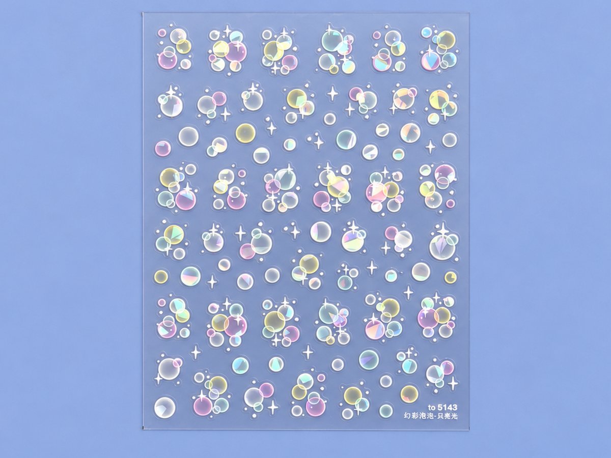 Lámina de stickers de burbujas pastel