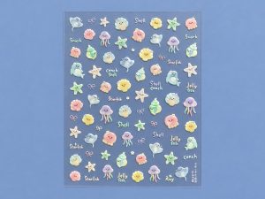 Lámina de stickers de animalitos marinos