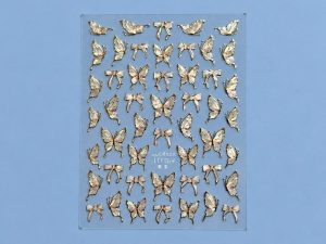 Lámina de stickers de mariposas doradas