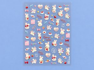 Lámina de stickers de conejos caramelo