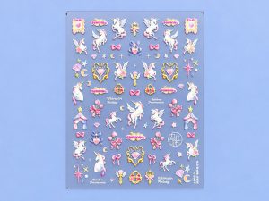 Lámina de stickers de unicornios princesa