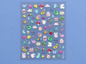 Lámina de stickers de frutas y animalitos