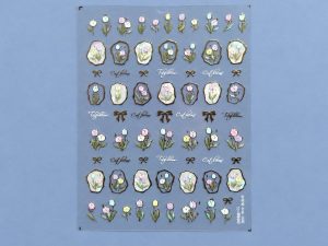 Lámina de stickers de tulipanes en marco