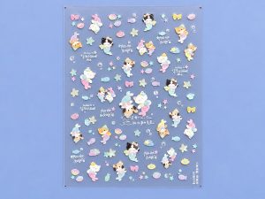 Lámina de stickers de gatitos sirena
